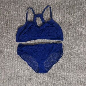 Torrid Size 3 Blue Hipster Panty and Bralette Set